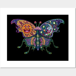 Celestial Mosaic Butterfly Posters and Art